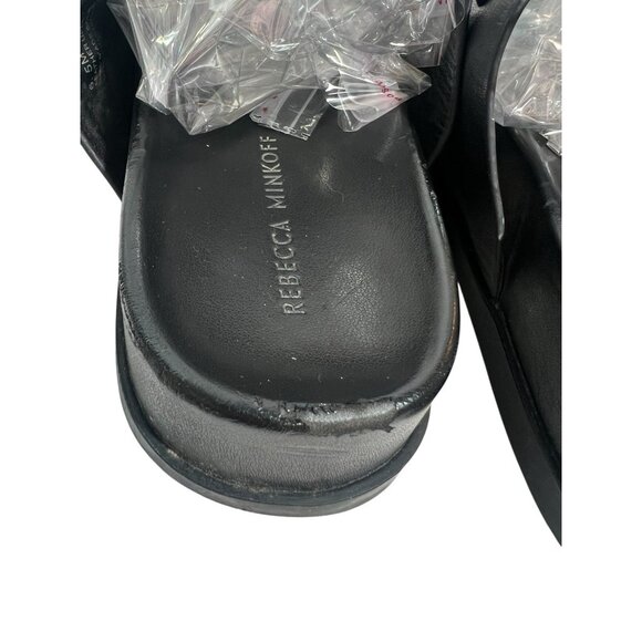 Rebecca Minkoff Women's Vachel Slides US 7,5 M Black Leather Sandals - Picture 9 of 12